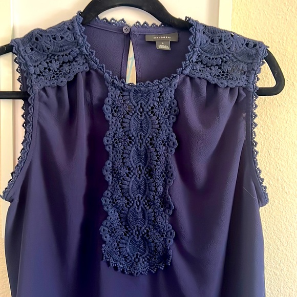 Nordstrom Product group Halogen brand navy sleeveless dressy top - Picture 3 of 7